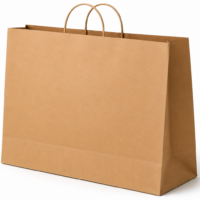 50 UNIDADES BOLSA KRAFT CON MANILLA MEDIDA 44x48x15