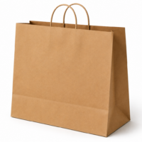 50 UNIDADES BOLSA KRAFT CON MANILLA MEDIDA 30x41x12